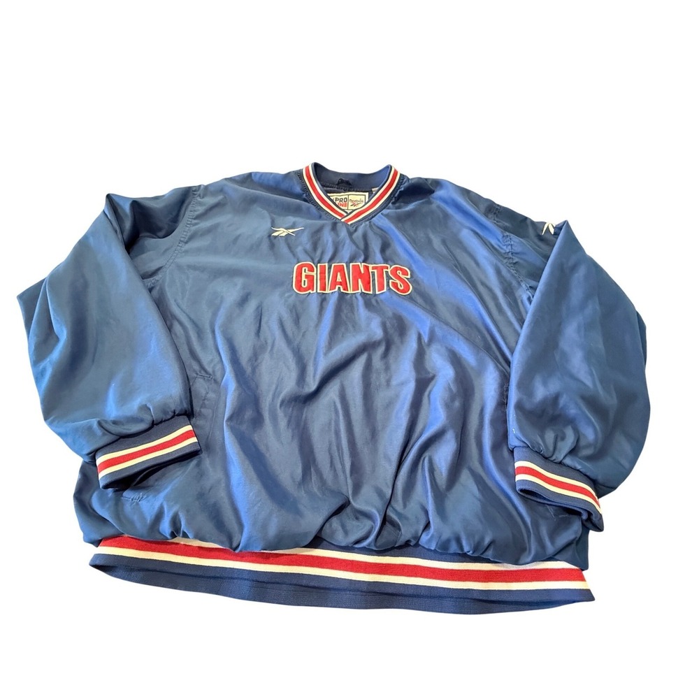 Vintage Reebok NFL Pro Line New York Giants Windbreaker Pullover XXL 90s Korea